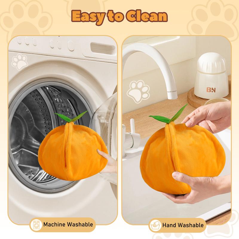 Pawaboo Hide and Seek Plush Dog Toys, Orange Puppy Squeaky Toy Interactive Puzzle Dog Toys with Crinkle Papers, Sniffing Enrichment Toys for Small and Medium Dogs, IQ Training Pet Toy for Boredom