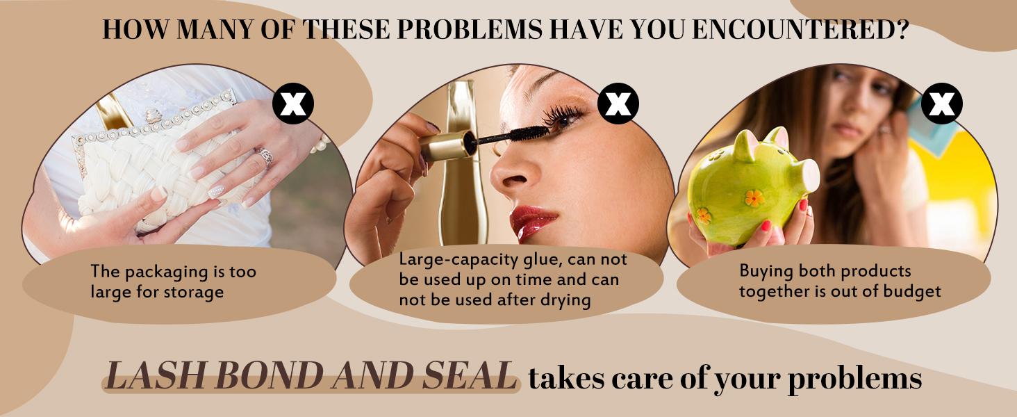 2 in 1 Lash Bond&Seal l JMS&JMS Waterproof Black Eyelash Glue,Survive Showers Swims,Stronghold,Quick-Drying Easy to Remove&No Residue Long Lasting Sleep-proof,Lock Eye Makeup