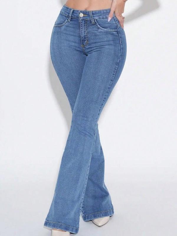 Butt Lifting Flare Jeans for Women Stretchy Bootcut High Waist Curvy Jeans Trendy Bell Bottom Wide Leg Denim Pants