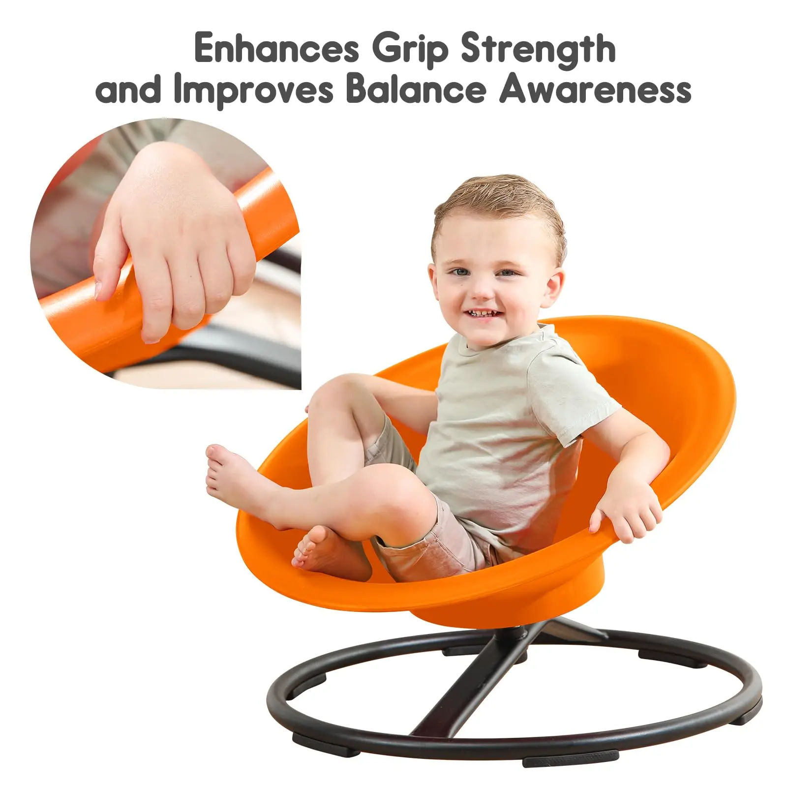 SCITOO Upgrade Ergonomic Metal Swivel Chair - 360° Spinning Fun Furniture for 3+ Kids with Sensory Processing Needs, Indoor Play, Balancing Boost, Motor Skill Practice, Screen-Time Saver, Travel Bag Included