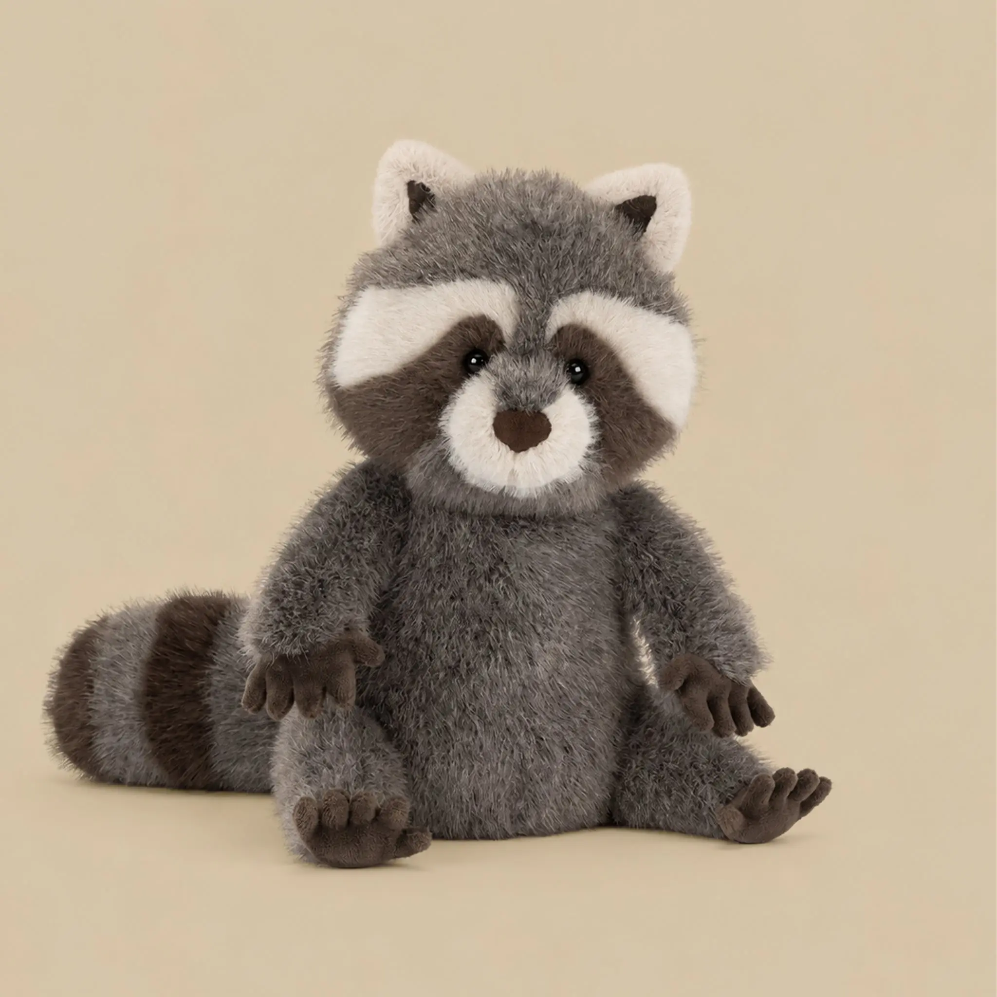 Jellycat Trixiwoo Raccoon Stuffed Animal - Cute Gray Animal Print Plush Toy, Ultra-Soft Collectible Companion for Home Décor, Gifting