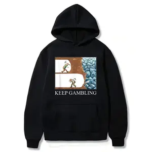 100% Cotton Funny Keep Gambling Inspirational Meme Sarcasm Humour T-Shirt Black-Hoodie-front Black-Sweatshirt-front