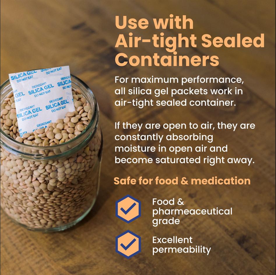 Wallaby 5 gram Silica Gel Desiccant Dehumidifier Packs (20 count) Food Safe Pure White - Rechargeable Moisture Absorbers Wallaby 5 gram Silica Gel Desiccant Dehumidifier Packs (20 count) Food Safe Pure White - Rechargeable Moisture Absorbers