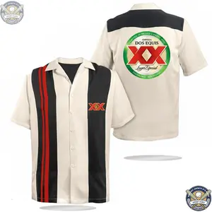 Personalized Dos Equis Hawai Button Shirt Motorcycle Men's Casual Shirt Mexico Summer Wear Button Shirt For Mexican Outdoor Sports Sport Shirt Dynamic And Comfortable Gift Idea For Guines Lover Top Breathable Shirt Sleeves Menswear