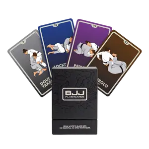BJJ Flashcards Training 100 Cards Set | BJJ Step-by-Step Techniques, Grappling Drills, Jiu Jitsu Accessories & Gift for Beginners & Advanced
