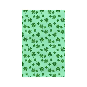 Slightly Subtle Shamrock Pattern Microfiber Tea Towel | St. Patrick's Day Clover Print Kitchen Irish
