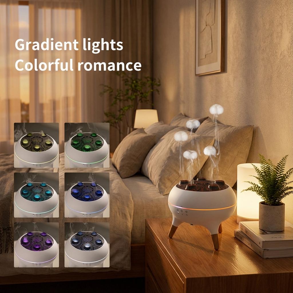 Dynamic Jellyfish Aroma Diffuser with Colorful Gradient Lighting & Essential Oil Diffusion for Home Aromatherapy and Relaxation