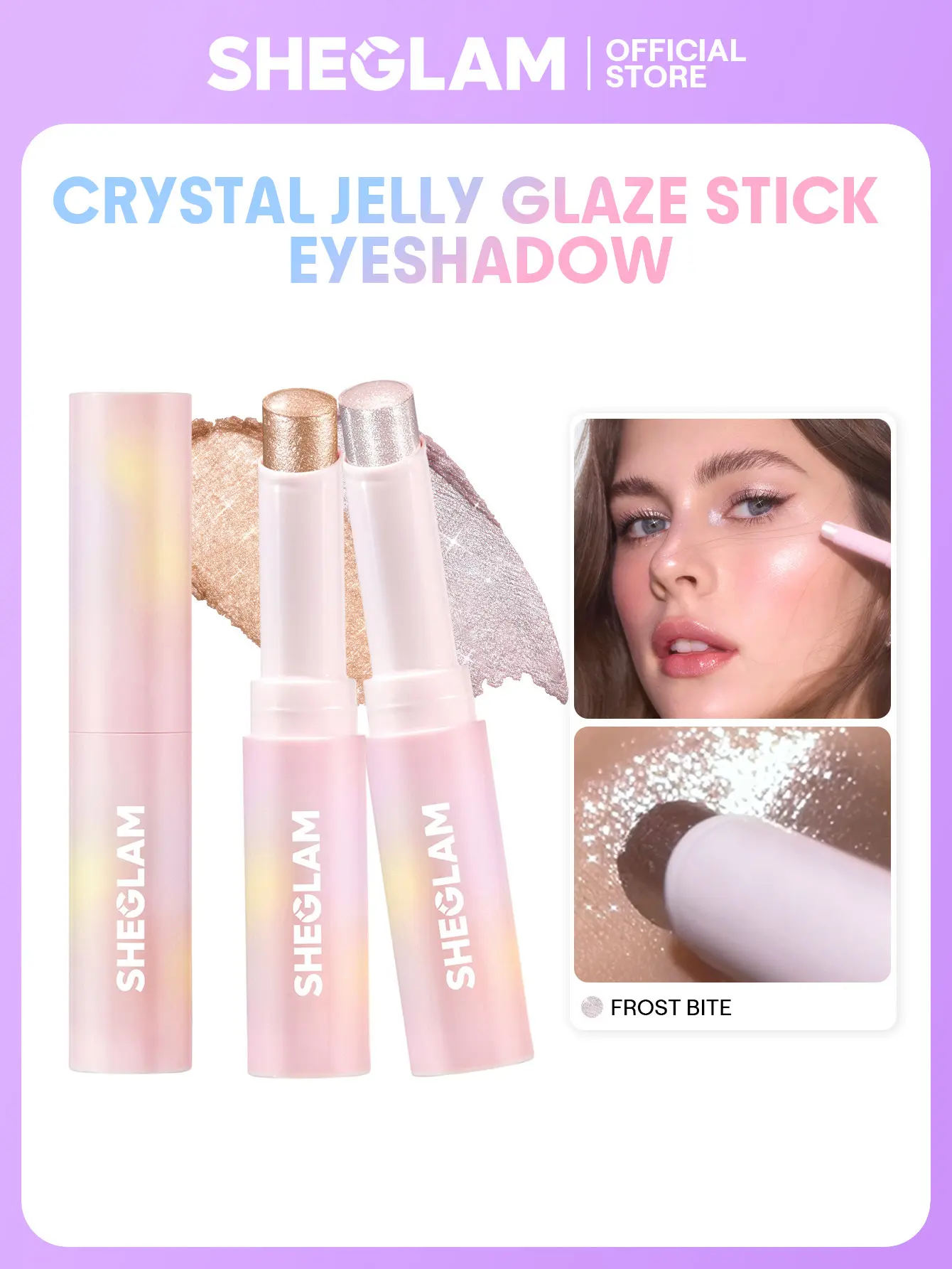 【FREE SHIPPING】SHEGLAM Crystal Jelly Glaze Stick Multi-Use Glitter Shimmer Eyeshadow Highlighter Diamond