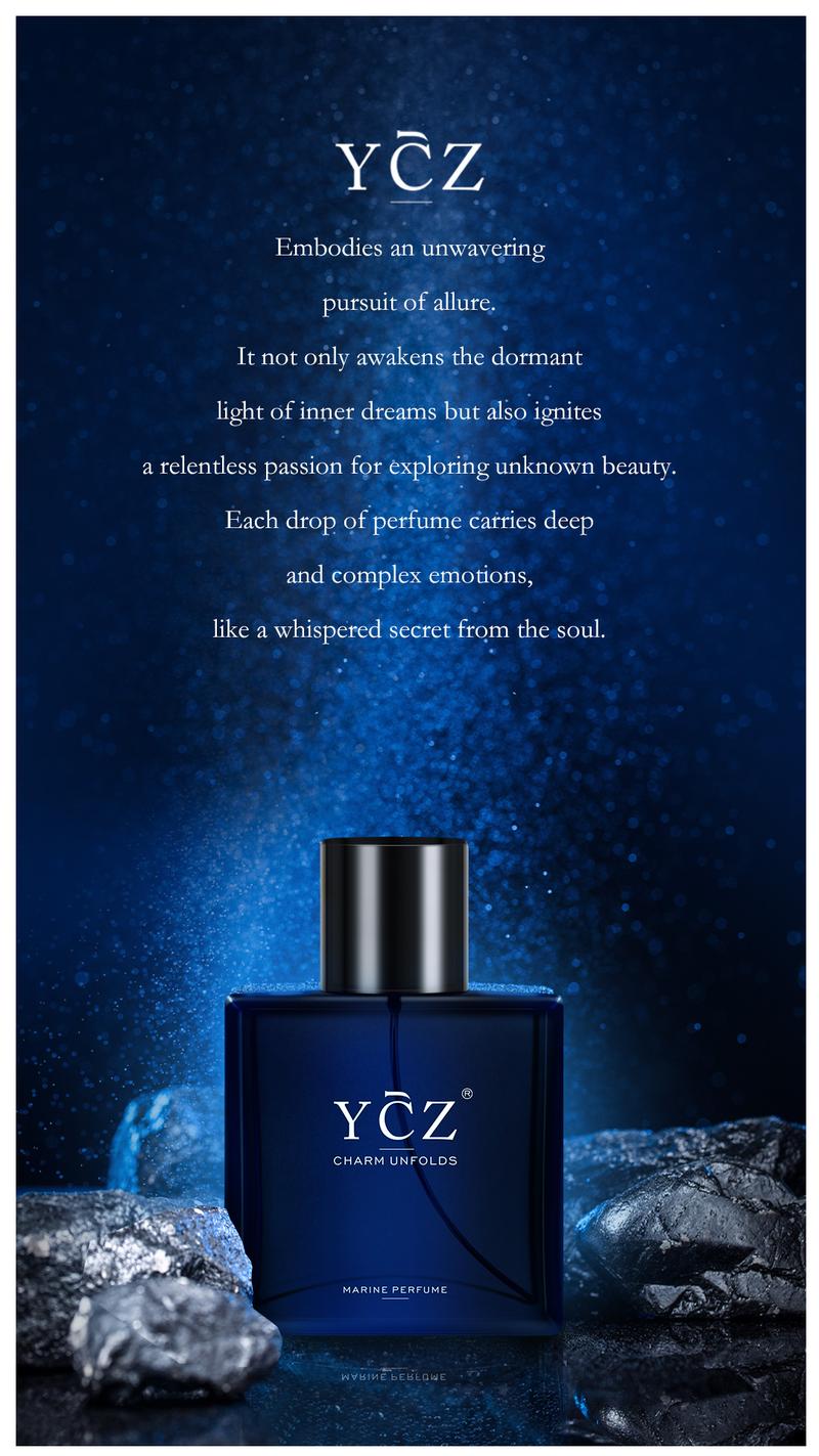 YCZ Cologne Midnight Marine Eau de Parfum 50ml Sweet Elegant Floral Oriental Scent Long Lasting Woody Amber Musk Gift Twilight Ocean Scent for Men Citrus Musk Amber Fragrance