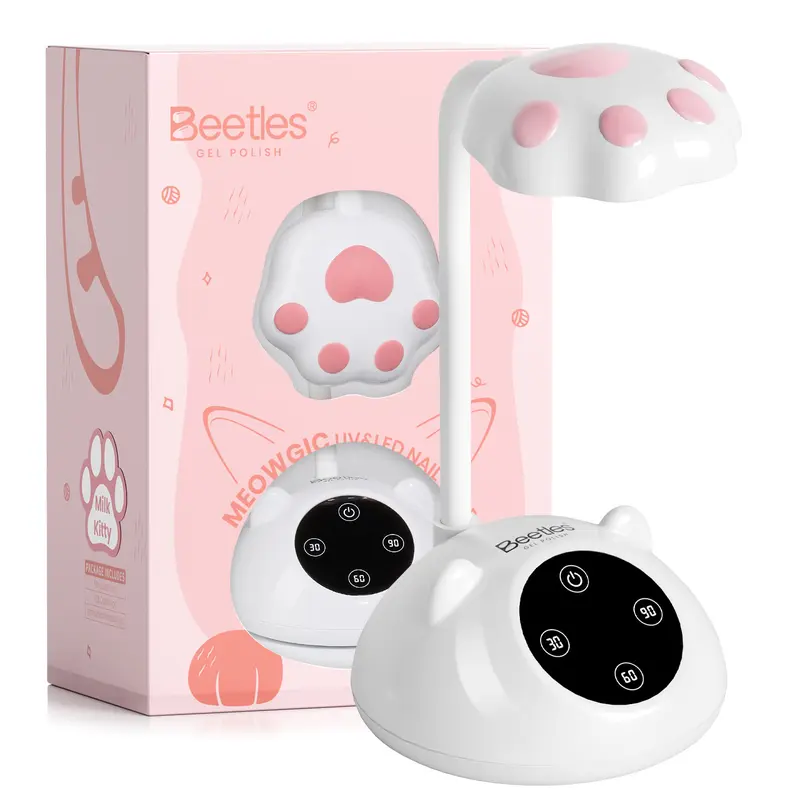 Beetles Adjustable Flexible Neck Mini UV LED Nail Lamp - Cordless USB Recharge Nail Tech Supplies Dryer with 3 Timers, Countdown Display, Smart Sensor for Gel Polish, Glue, Builder Gel (Manicure Tool)