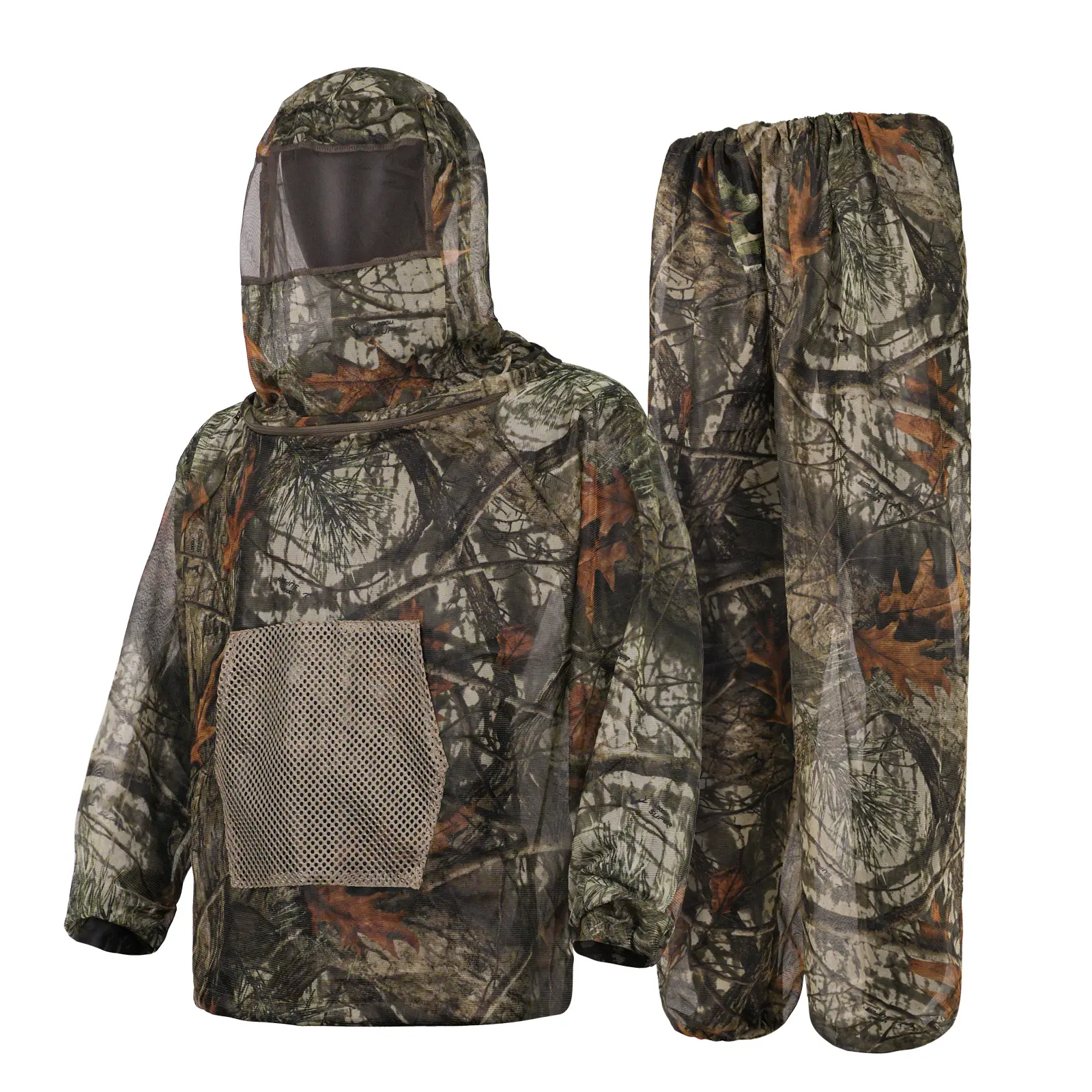 LOOGU Polyester Mosquito Protection Set - Net Hooded Jacket, Net Pants for Hiking, Camping, Hunting, Fabric, Outdoor