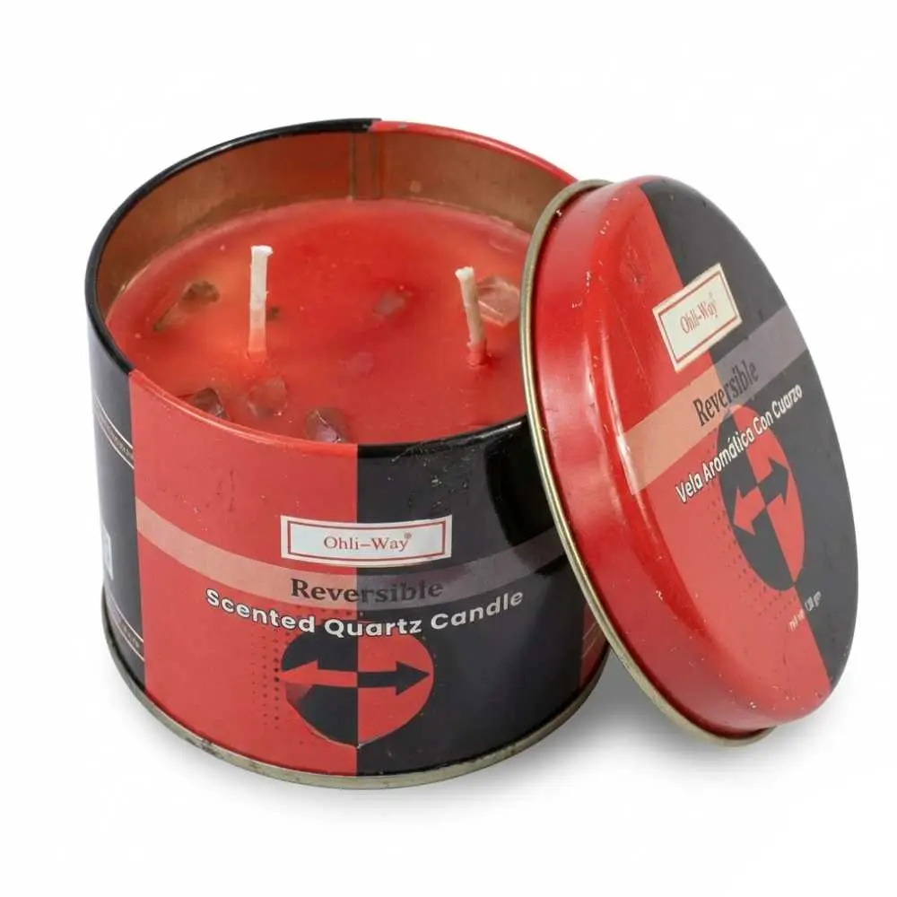 Ohli~Way Reversible Quartz Tin Candle 120g — Protection &amp; Clearing