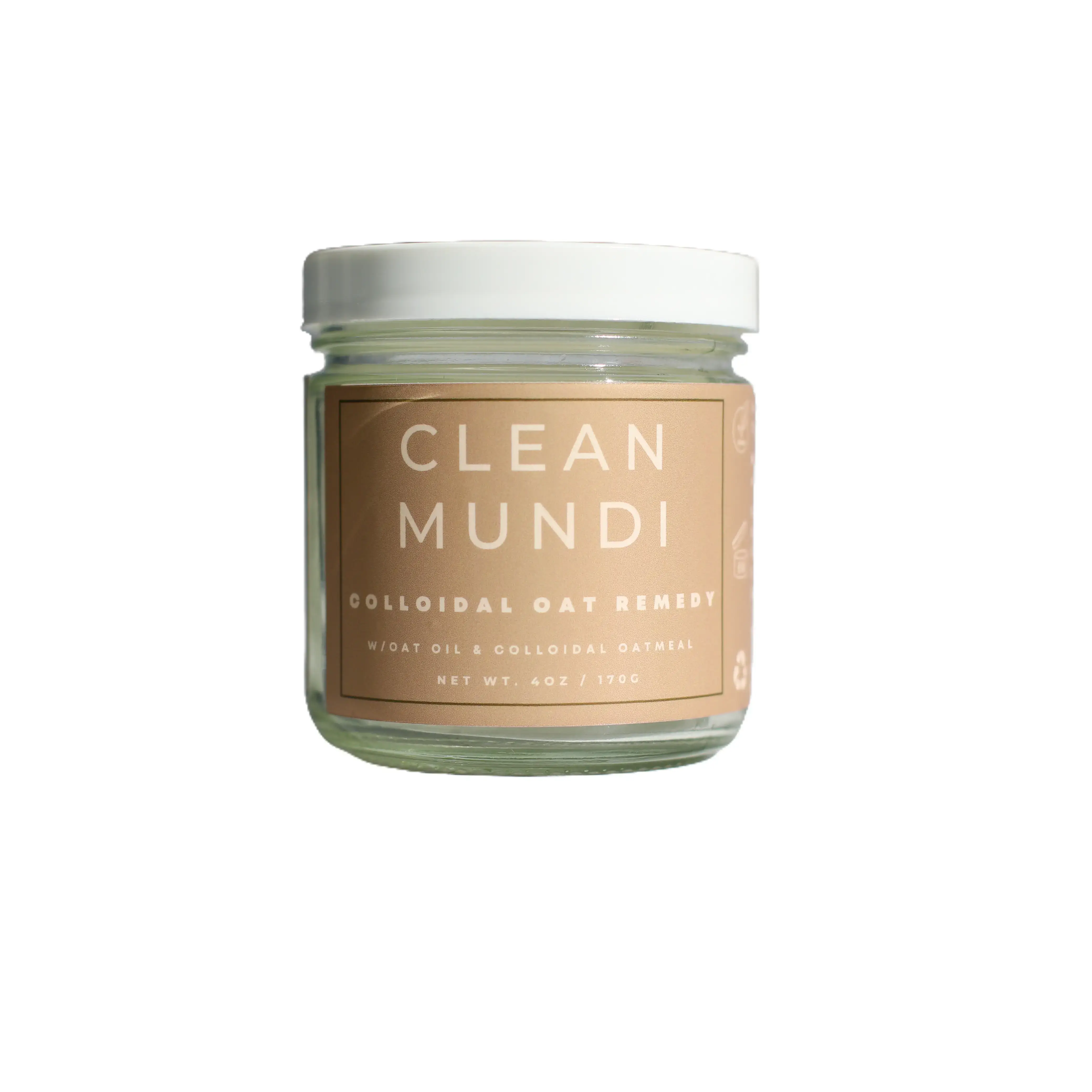 CLEAN MUNDI Colloidal Oat Remedy Body Cream - 170g - Vegan & Cruelty-Free - Intensive Moisture for Dry & Rough Skin - Natural Ingredients - Flower Extracts & Cocoa Butter