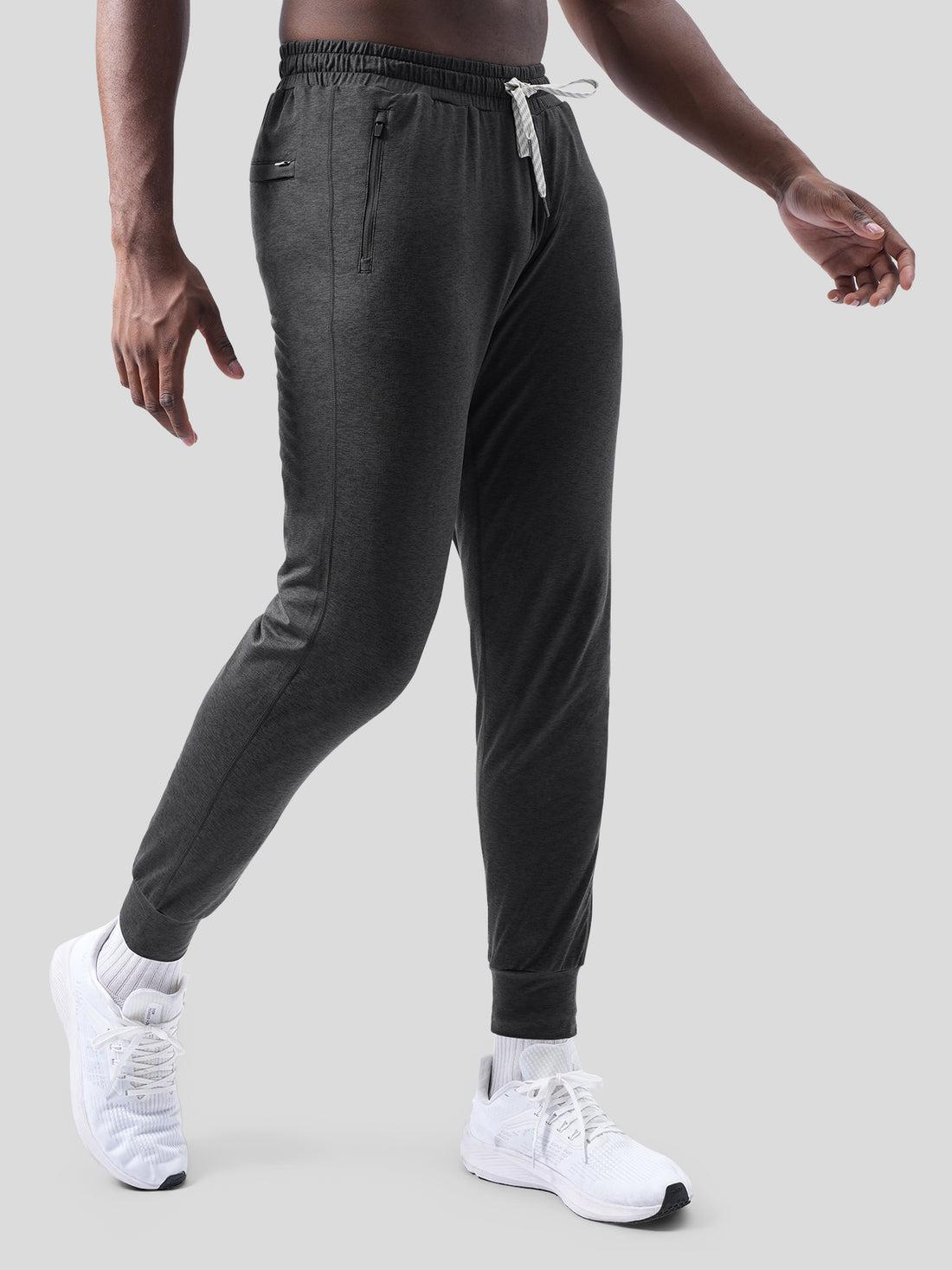 Fioboc Velou Zipper Pocket Jogger, Fleece Sweatpants with Elastic Waist, Moisture-Wicking, Breathable Athletic Tapered Pants for Workout & Running Fitness