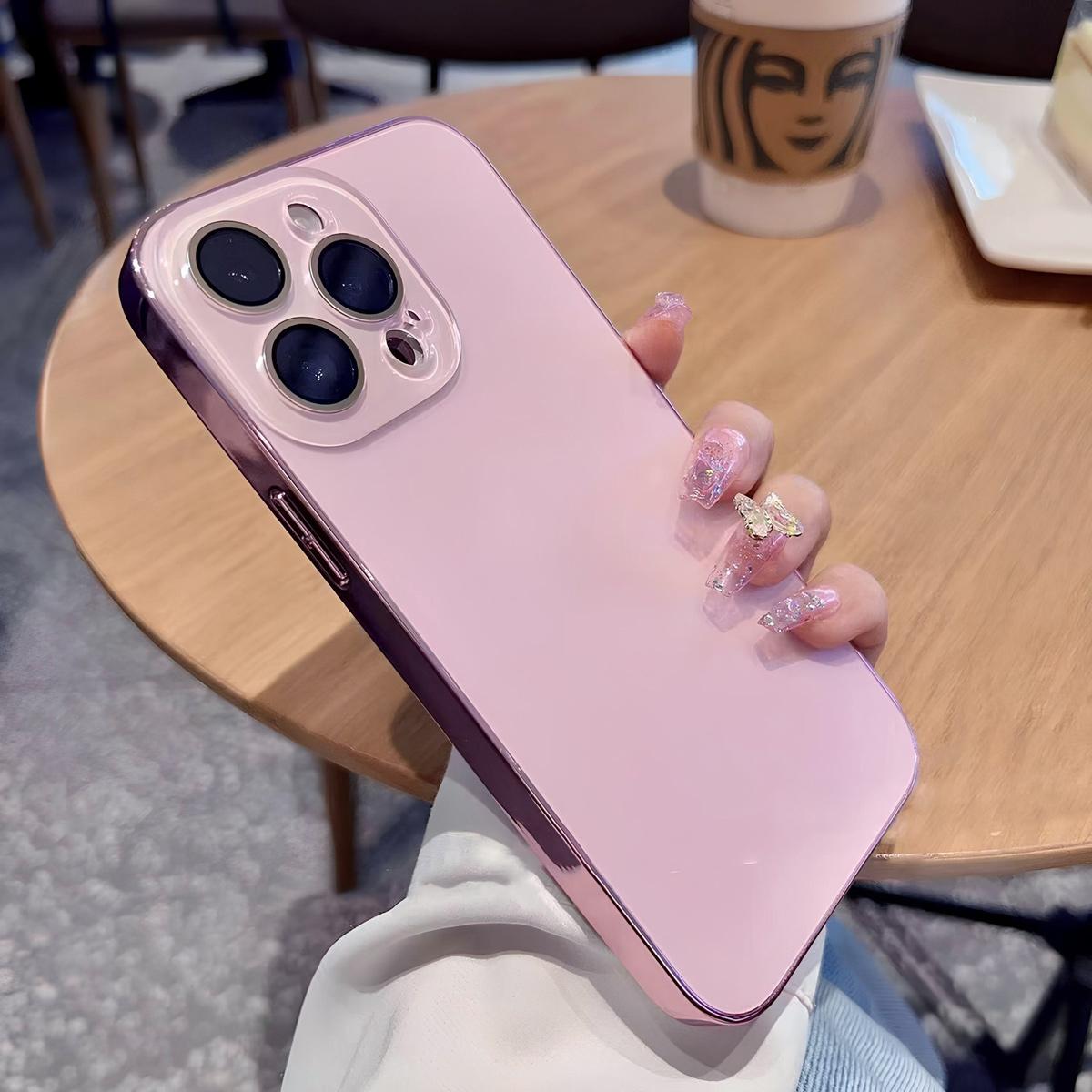 Electroplated Clear Case for iPhone 17 Pro Max 16 15 14 13 Pro Ma, Slim Soft TPU Phone Cover, Shockproof Anti-Fall Protective Case