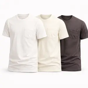 Men’s 100% Cotton Pocket Tee – Premium Ultra Soft T-Shirt, Garment Dyed - Doesn't Shrink, Tailored Classic Fit, Breathable Lightweight Fabric, Elevated Minimal Style for Casual, Luxury Business Casual & Formal Occasions, Good for All Seasons