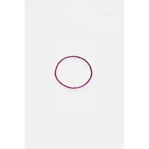 Red Quartz Beaded Bracelet with 14K Gold Center Bead – One Of A Kind Self Love Gift