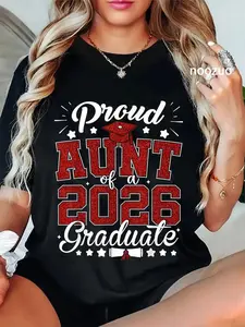 100 Percent Cotton Proud Aunt of a 2026 Graduate Senior Graduation T shirt