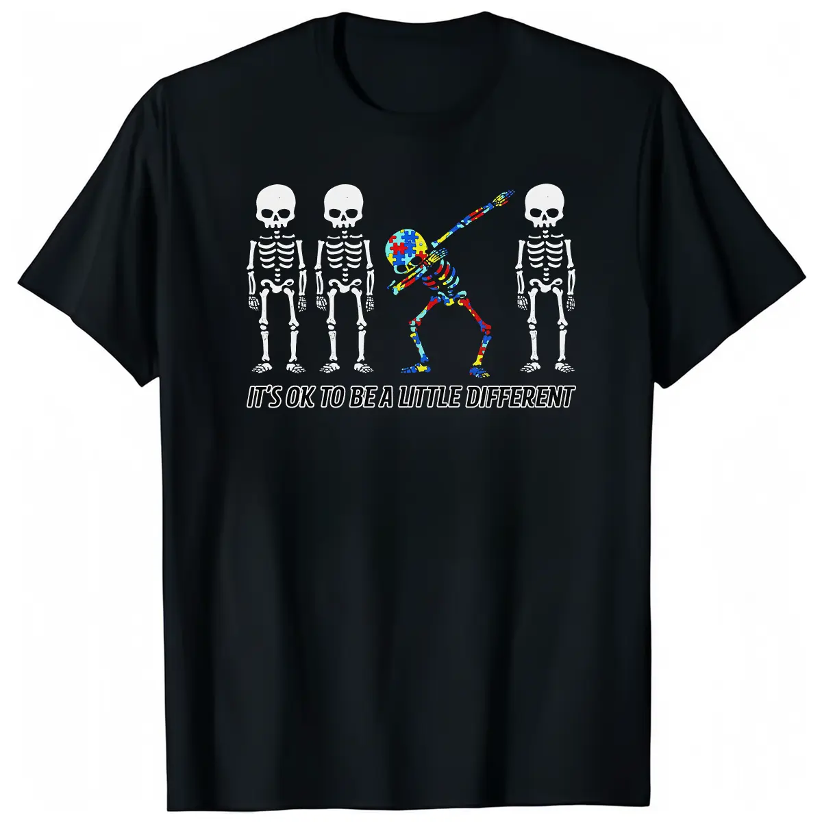Autism Awareness Family Support T-Shirt Shirt Round Neck