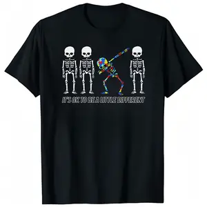 Autism Awareness Family Support T-Shirt Shirt Round Neck