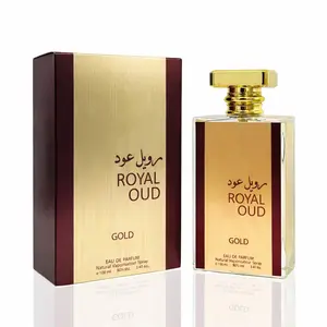 Royal Oud Gold Cologne for Men 3.4oz/100ml Eau de Parfum, Citrus, Oud, Amber, Warm Spices, Oriental Fragrance for Men