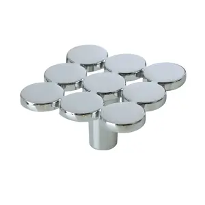 Utopia Alley HW338PLCH021 Tempo Square Cabinet Ring Pull Knob - Decorative Cabinet Drop Pull Knobs for Cabinets and Drawers - Vintage Cabinet Hardware with Hand Finished Polished Chrome - Metal Drawer Pull Knobs 1.9"