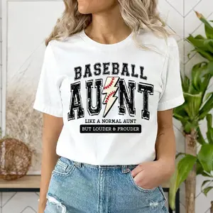 Mother's Day Baseball Aunt Shirt, Like A Normal Aunt But Louder And Prouder Tee, Game Day Auntie Apparel, Personalized Auntie Gift From Nephew Niece, Retro Style