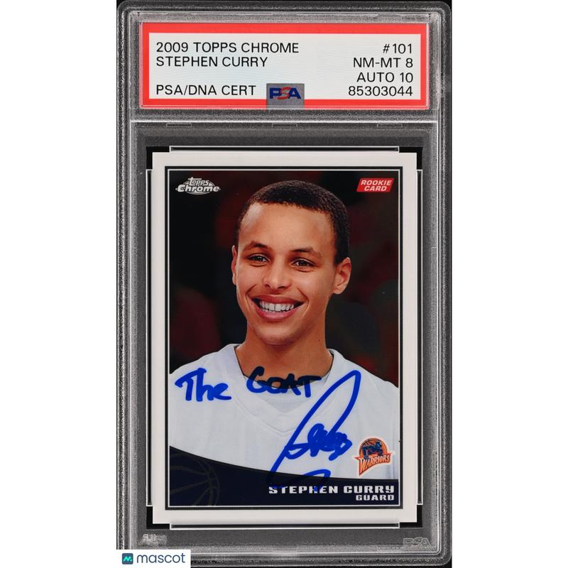 Stephen Curry 2009 Topps Chrome #101 Signed Card PSA 8 Auto 10 Autographed