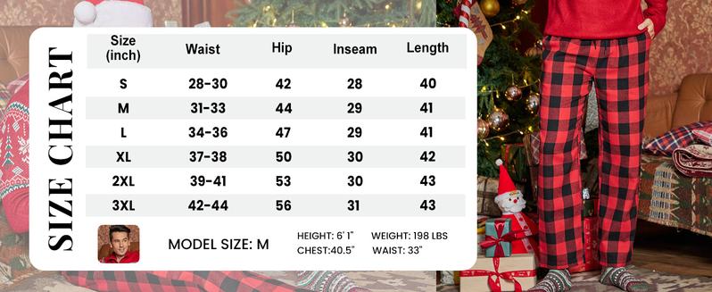 COOFANDY Men's Plaid Casual Pants Soft Cotton Christmas Pajama Pants Drawstring Checkered Lounge Sweatpant with Pockets
