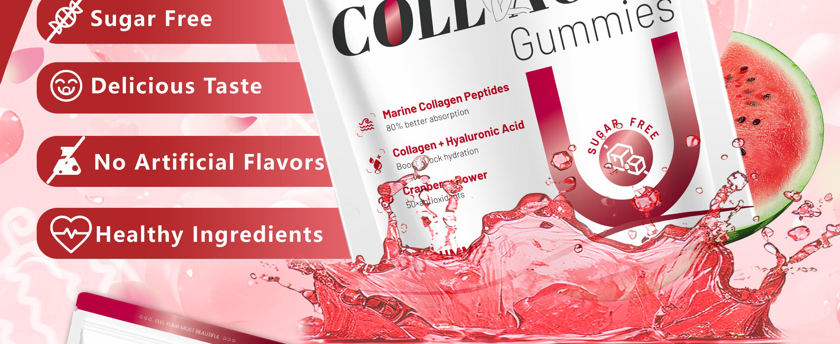 InGreens Collagen Gummies with Hydrolyzed Marine Collagen 5000mg Supplement for Women Aging & Healthcare Zero Sugar 30 Days Serving 90 Gummies US