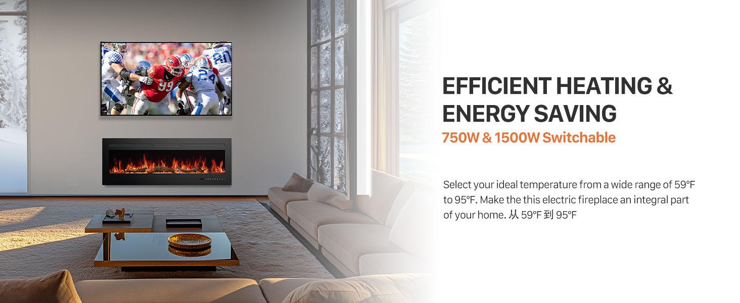 Electric Fireplace Insert, 1500W Wall Mounted & Recessed Fireplace, Freestanding Fireplace Heater with Remote & Touch Panel Control, Adjustable Flame Effect, 12H Timer for Indoor use Electric Fireplace Insert, 1500W Wall Mounted & Recessed Fireplace, Freestanding Fireplace Heater with Remote & Touch Panel Control, Adjustable Flame Effect, 12H Timer for Indoor use