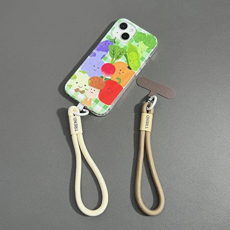 Colorful phone lanyard strap set | Adhesive tab + loop cord | Handy anti-drop grip & cute accessory