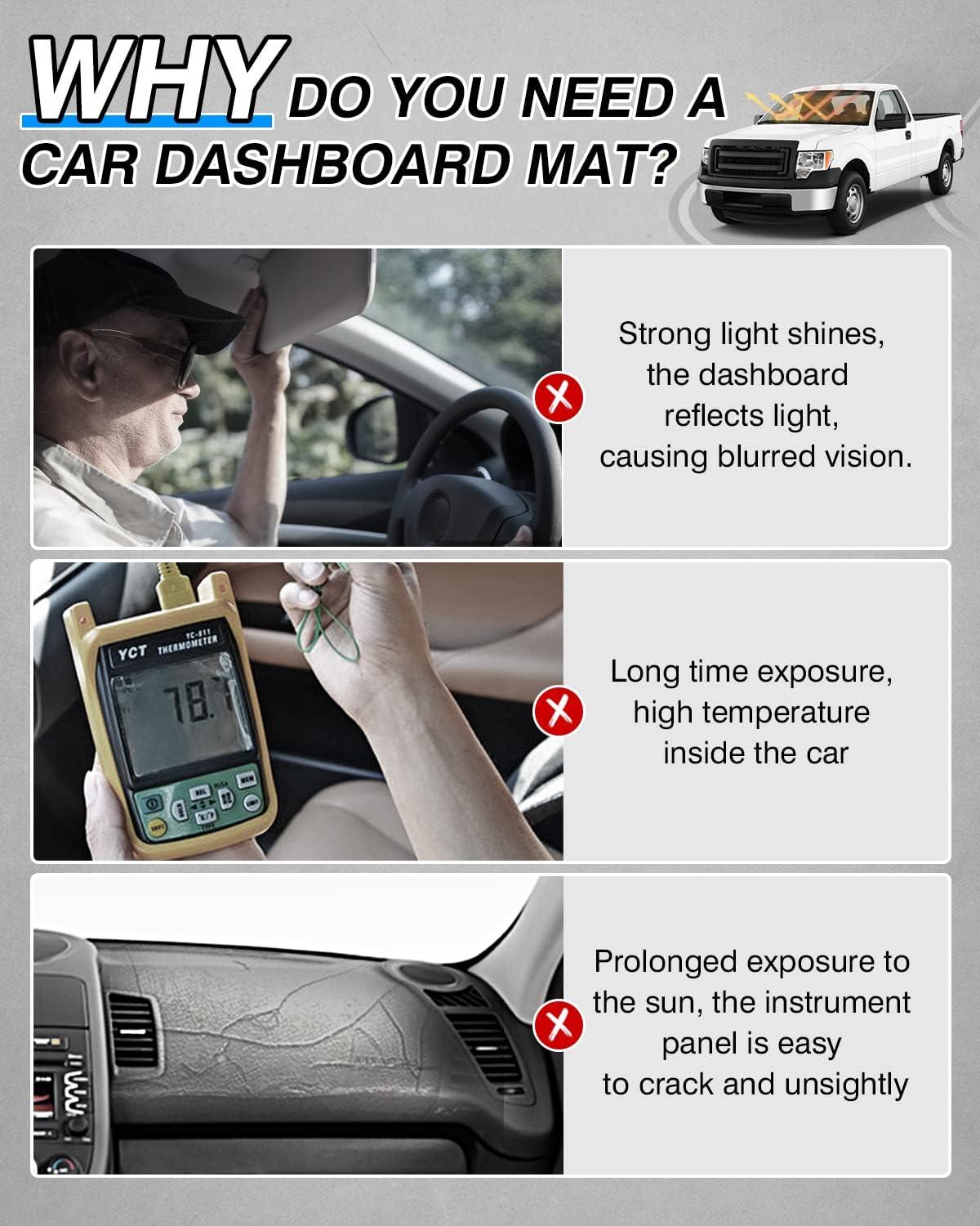 KUST Dash Cover Compatible with Ford F-150 F150 Pickup 2009-2014 Accessories Dashboard Cover Mat Non-Slip Pad Carpet Sunshield Protector (with Light Sensor)
