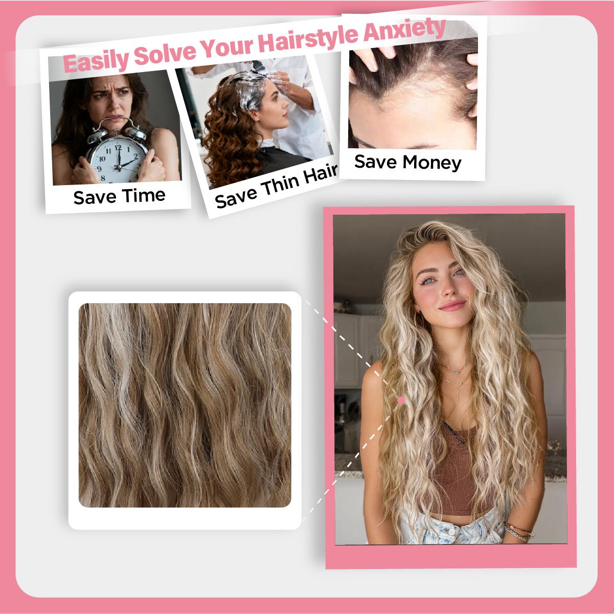 SMILCO/26Inch 13×4 Lace Front Highlight Brown&Blonde/Synthetic Hair for Christmas Gift Secure Fit Adjustable Straps Futura Fibers High-Temperature Resistant/SM9208