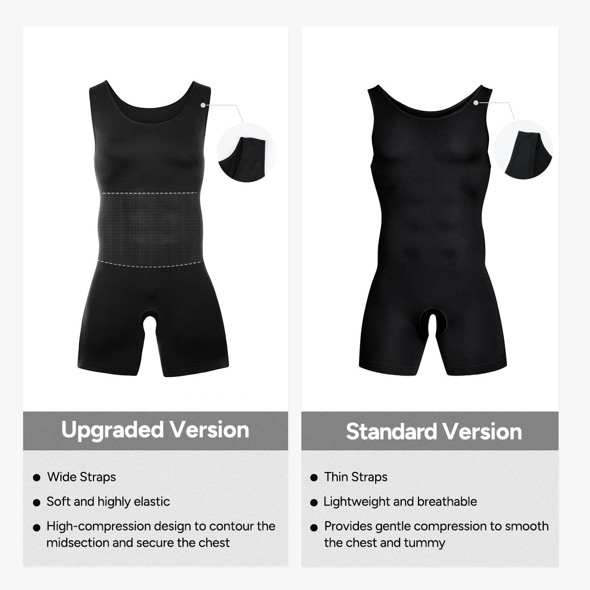 【Nebility】Men's  Upgraded New Fabric High Compression One-piece Shapewear U-Neck Men's Bodysuit With Abdominal Compression and Body Curves Improvement, Perfect for Gym & Workouts SpringStatements