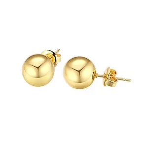 Stately Steel Stainless Steel Ball Stud Earrings