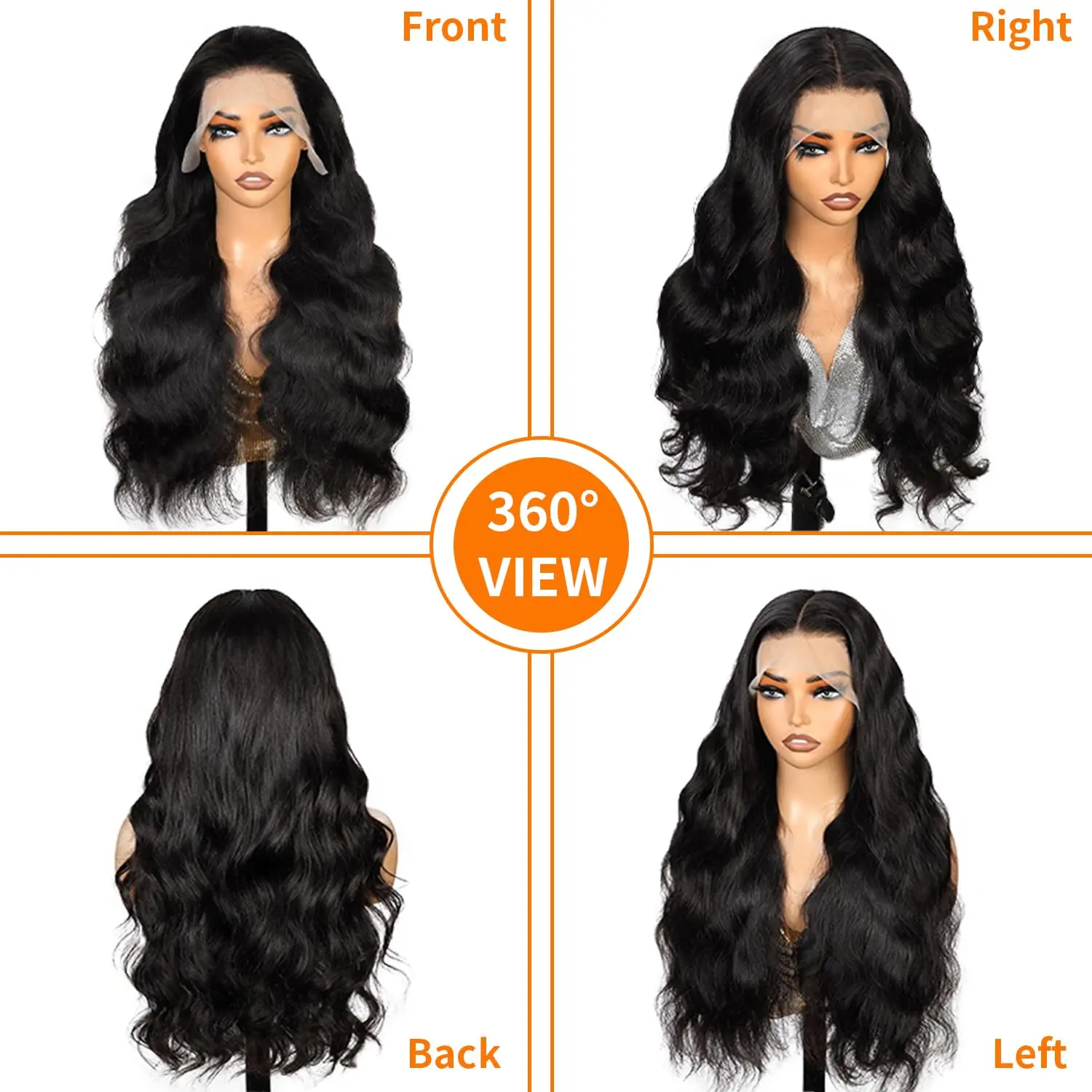 13x6 Body Wave Lace Front Wig Human Hair Pre Plucked 200 Density Glueless Body Wave Lace Front Wigs Human Hair 200% Density 13x6 Pre  main image 3