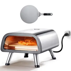 VEVOR 12" Electric Pizza Oven Countertop,  , Stainless Steel Pizza Maker Machine with Pizza Stone and Spatula, Heats up to 850°F, Multipurpose Indoor & Outdoor Pizza Cooker for Restaurant Home Camping