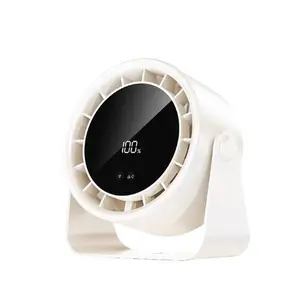 Rechargeable USB Desk Fan with Digital Display, for Bedroom, Kitchen, Camping, Office，Living Room