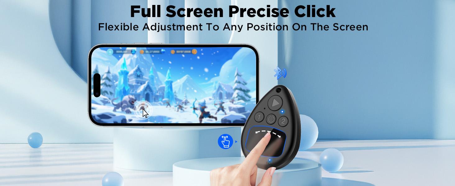 Bluetooth Screen Tapper Auto Clicker for TikTok App - Wireless Touchpad Remote Phone Tapper for iPhone & Android，Dual Device S1/S2, 2-Speed Silent Clicker