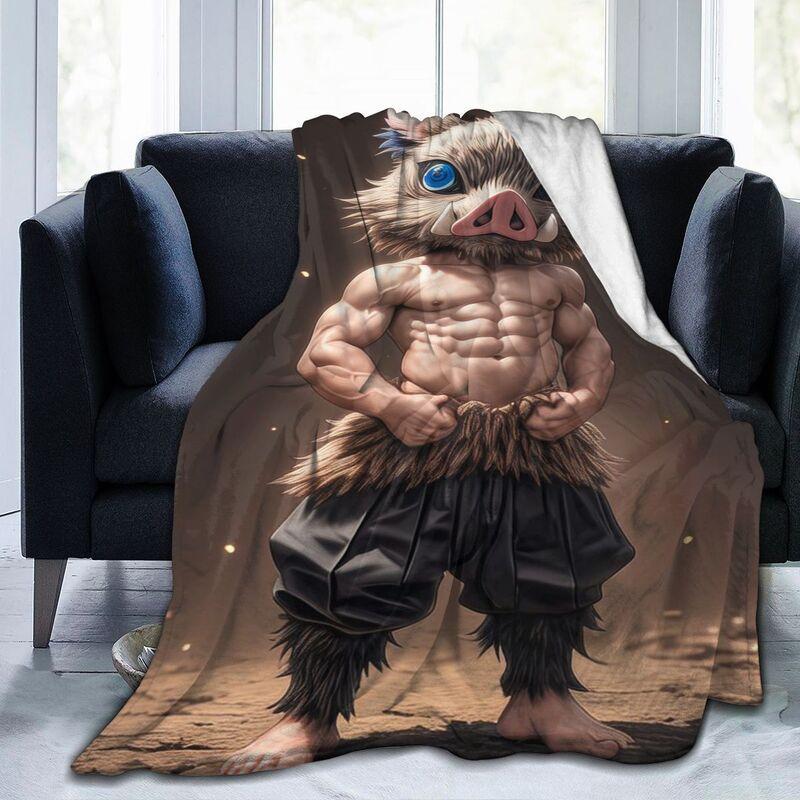 Muscle Piggy Flannel Blanket Super Soft Warm Lightweight All Season Use for Bed Sofa Office Camping Party Decoration Ideal Gift for Family Friends Lovers