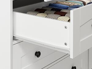 HOOBRO Modern Dresser with 7 Drawers, Tall Bedroom Storage Cabinet with 5 Large & 2 Small Drawers, Wooden Chest of Drawers, for Bedroom, Living Room, Entryway, White