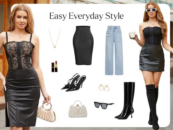 Popilush Leopard Corset Top Women's  Style Sexy Detachable Strap Lace Up Sculpting Shapewear