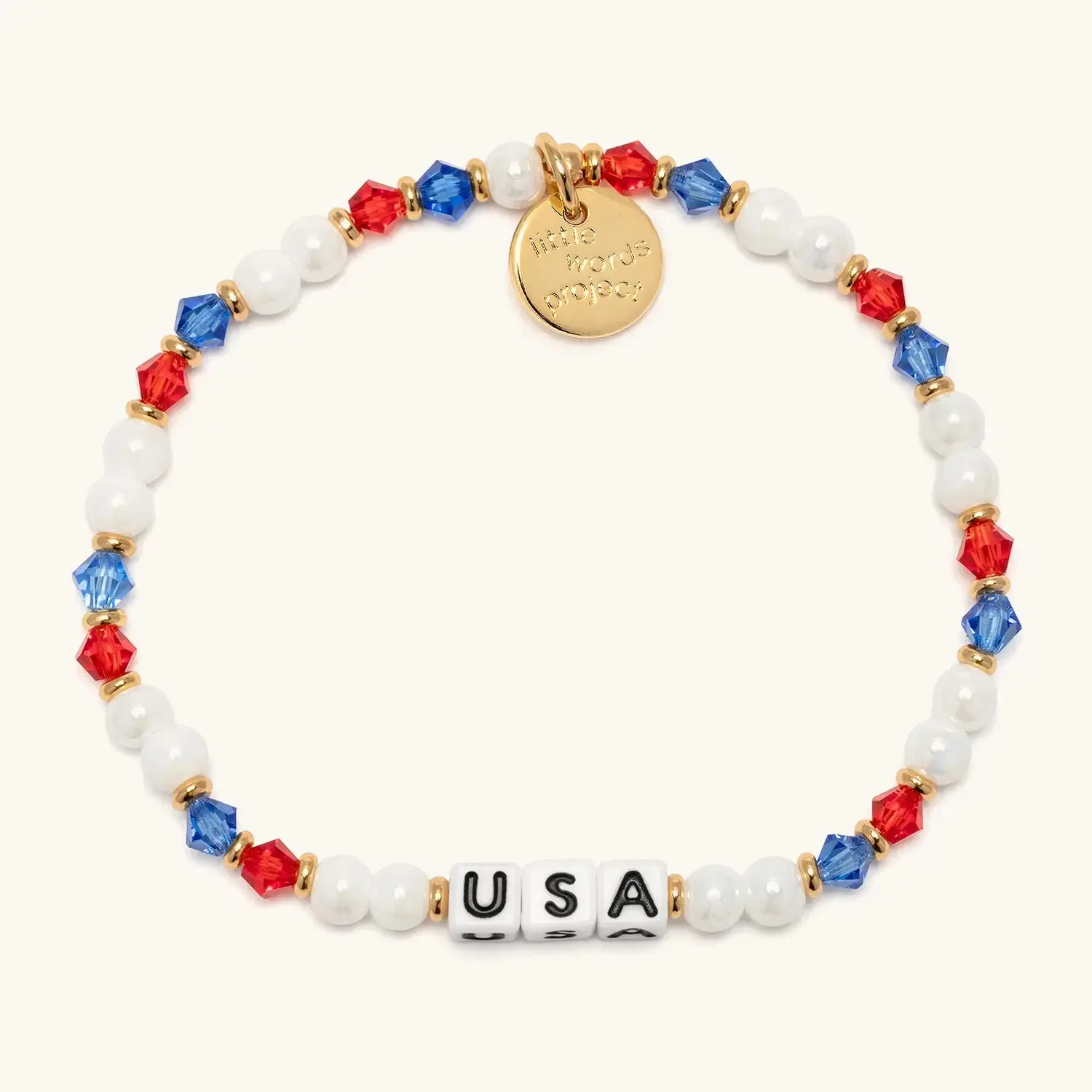 Little Words Project Crystals Bracelets, Beautiful Hand-Crafted USA & Vamos Designs Showing Passion & National Pride with Trackable Kindness, Beautiful Bracelets, Three Letters