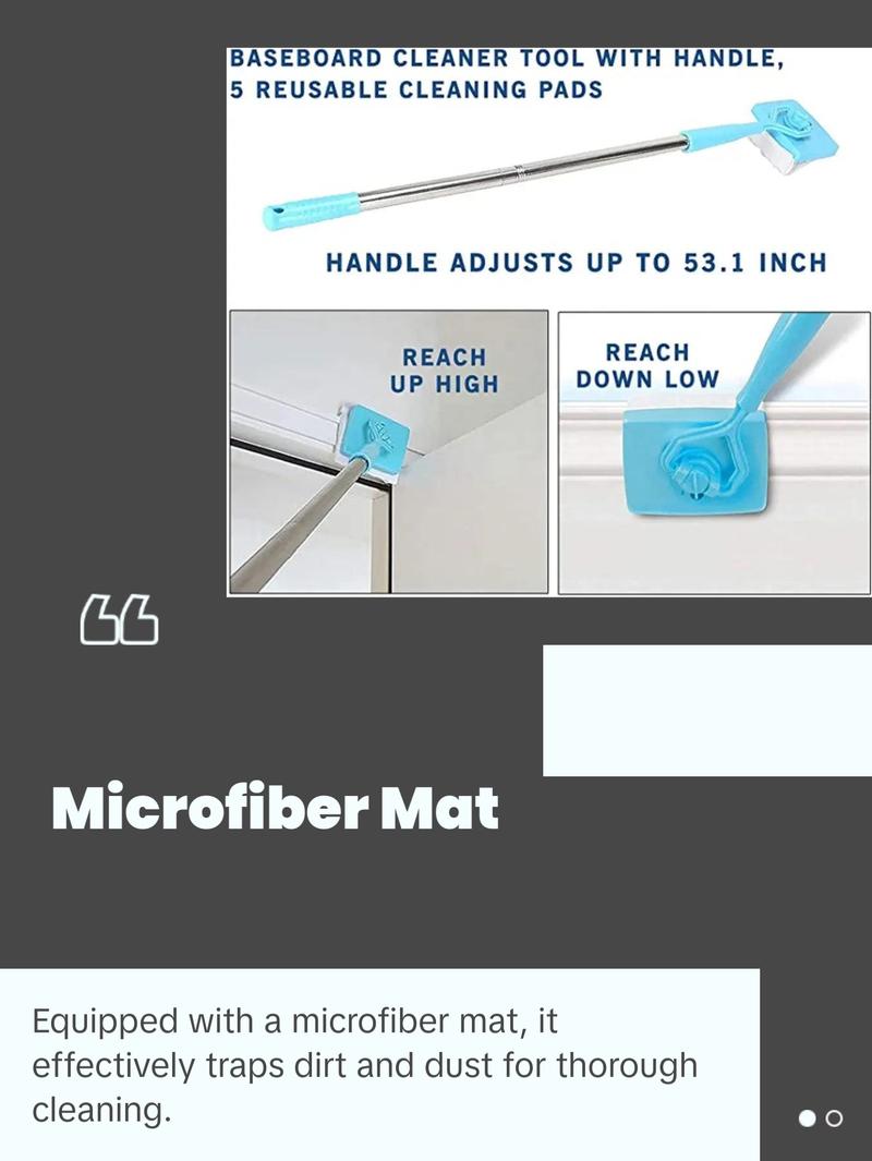 Baseboard Buddy Retractable Household Universal Cleaning Brush Mop