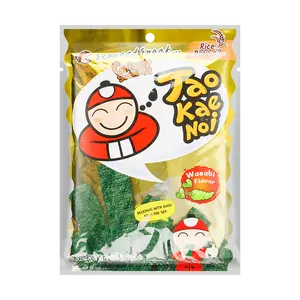Tao Kae Noi Thick Cut Crispy Seaweed Snack, Wasabi Flavor, 32g - Authentic Thai Snack
