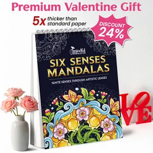 MINDFUL PALETTE Six Senses Mandalas Adult Coloring Book Spiral Bound for Women Thick 300gsm Paper 30 Handcrafted Designs Nuture Pattern Art Therapy Relaxation