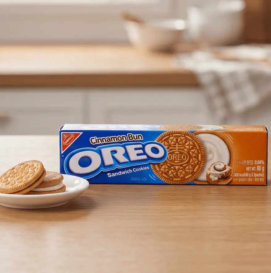 OREO Cinnamon Bun Oreos - Sandwich Cookies, 2.82oz