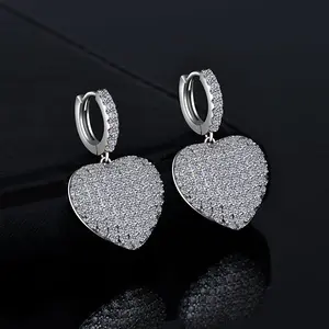 Heart Drop Moissanite Earrings – 1.5 Carat, VVS D Color, GRA Certified