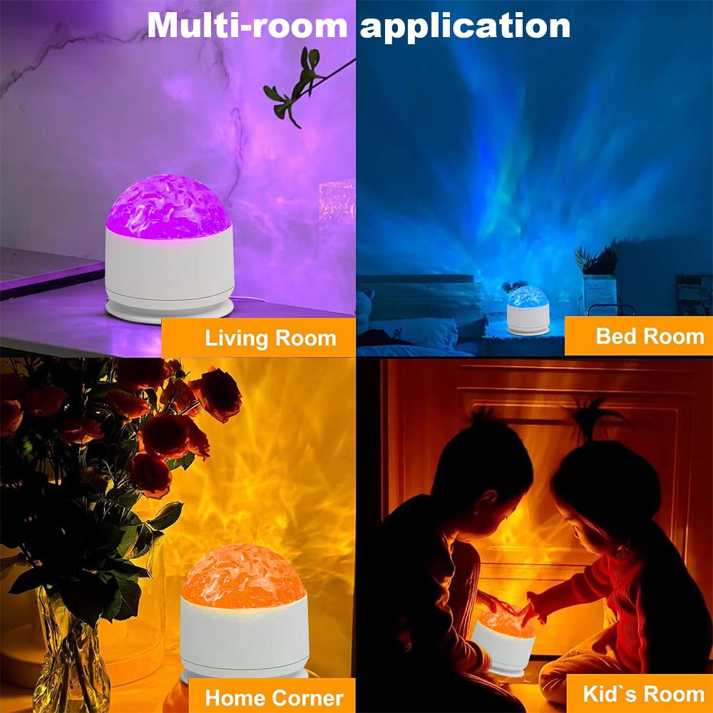 2 Scene-7 Color Star Projector Light with Music Rhythm, Ocean Wave & 3D Water Ripple Effects, Romantic Night Light for Bedroom, Party, Best Gift for Kids & Lovers